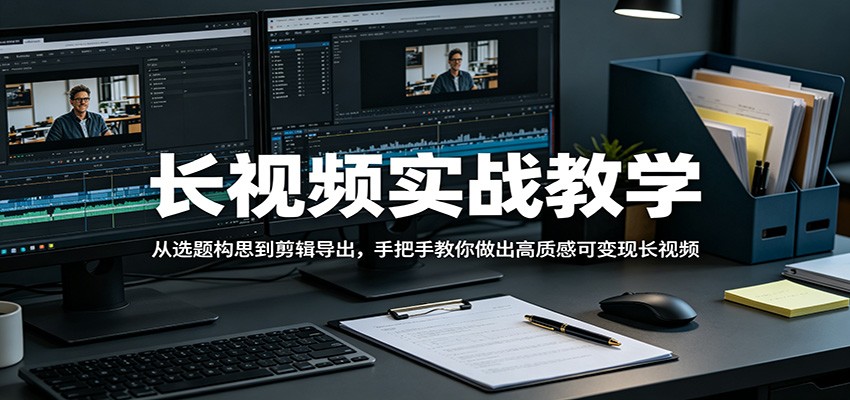 长视频实战教学，从选题构思到剪辑导出，手把手教你做出高质感可变现长视频-AI学习资源网