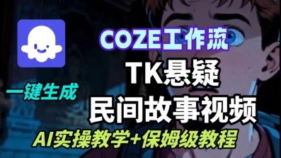 Coze扣子工作流一键生成TK悬疑民间故事视频,AI实操教学+保姆级教程-AI学习资源网