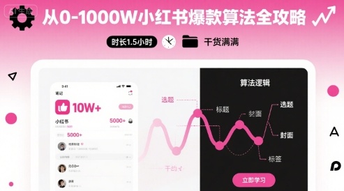 从0-1000W小红书爆款算法全攻略，时长1.5小时，干货满满-AI学习资源网
