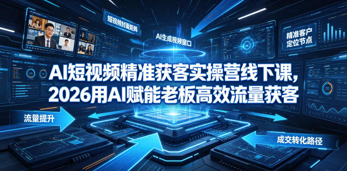 AI短视频精准获客实操营6月10-14号线下课，2026用AI赋能老板高效流量获客-AI学习资源网