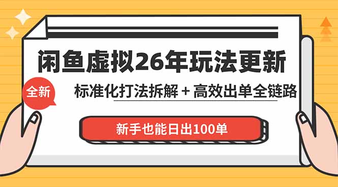 闲鱼虚拟从0到1系统化运营课程：标准化打法拆解 + 高效出单全链路教学，新手也能日出100单-AI学习资源网