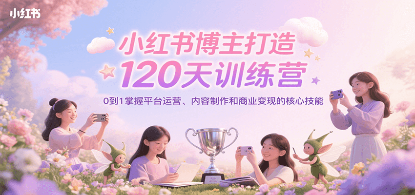 小红书博主打造120天训练营，0到1掌握平台运营、内容制作和商业变现-AI学习资源网