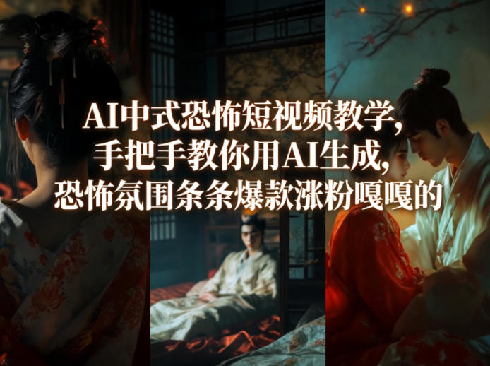 AI中式恐怖短视频教学，手把手教你用AI生成，恐怖氛围条条爆款涨粉嘎嘎的-AI学习资源网