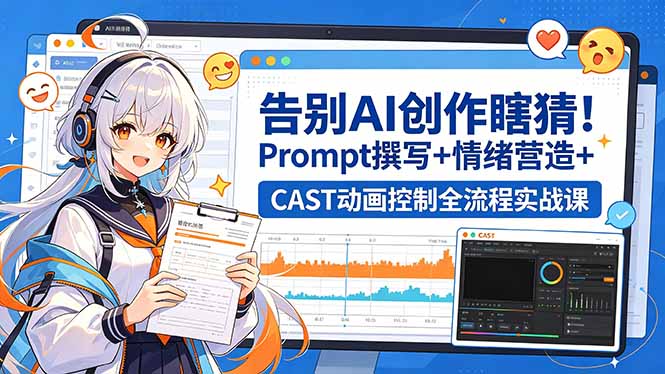 告别AI创作瞎猜！Prompt撰写+情绪营造+CAST动画控制全流程实战课-AI学习资源网
