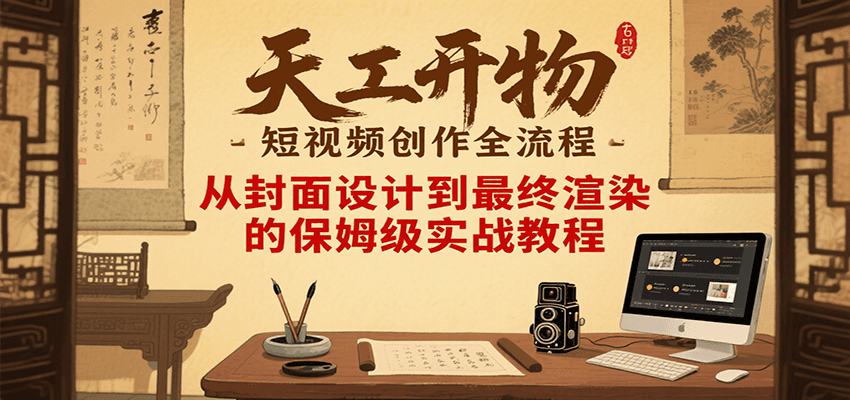 天工开物短视频创作全流程，从封面设计到最终渲染的保姆级实战教程-AI学习资源网