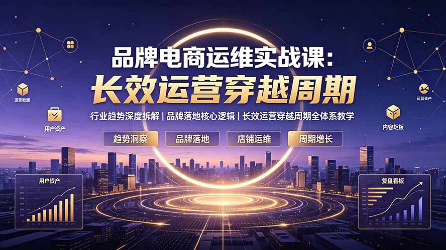 品牌电商运维实战课：行业趋势深度拆解｜品牌落地核心逻辑｜长效运营穿越周期全体系教学-AI学习资源网