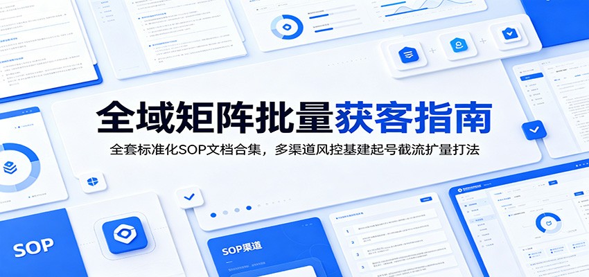 全域矩阵批量获客指南：全套标准化SOP文档合集，多渠道风控基建起号截流扩量打法-AI学习资源网