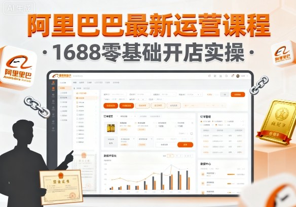 阿里巴巴最新运营课程，1688零基础开店实操-AI学习资源网