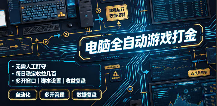 电脑全自动游戏打金,无需人工盯守,每日稳定收益几百!【揭秘】-AI学习资源网