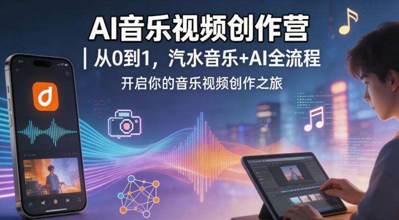 AI音乐视频创作营｜从0到1，汽水音乐+AI全流程，开启你的音乐视频创作之旅-AI学习资源网