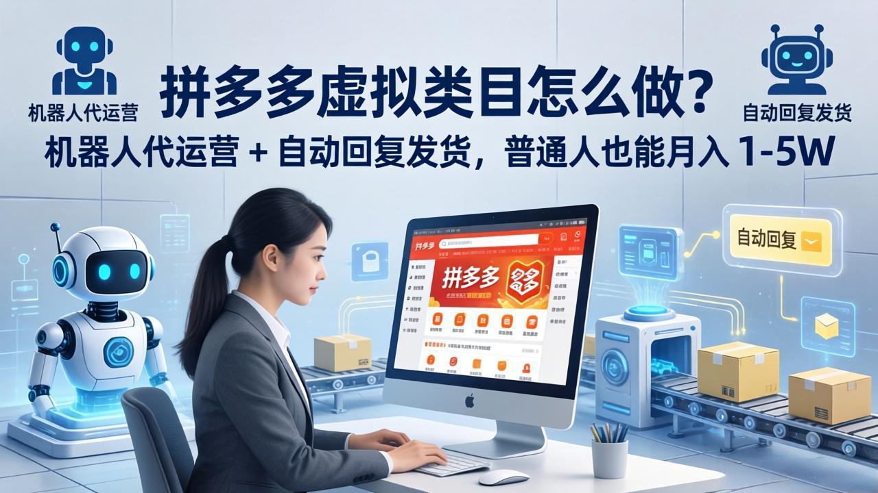 拼多多虚拟类目怎么做？机器人代运营 + 自动回复发货，普通人也能月入 1-5W-AI学习资源网