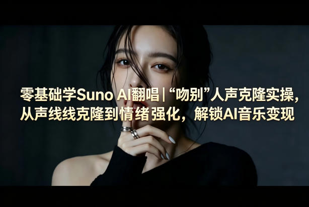 零基础学Suno AI翻唱｜《吻别》人声克隆实操，从声线克隆到情绪强化，解锁AI音乐变现-AI学习资源网