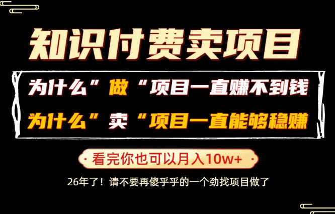 普通人为什么能够靠卖项目轻松月入10W+，而做项目却容易成炮灰，卖项目为什么能够稳賺不赔？【揭秘】-AI学习资源网