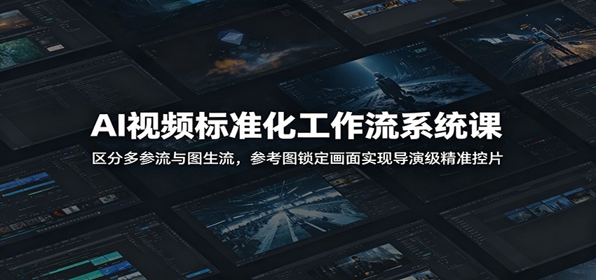 AI视频标准化工作流系统课：区分多参流与图生流，参考图锁定画面实现导演级精准控片-AI学习资源网