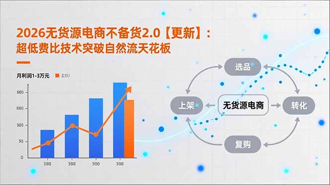 2026无货源电商不备货2.0【更新-3月】:超低费比技术突破自然流天花板,单店月利润1-3万元-AI学习资源网