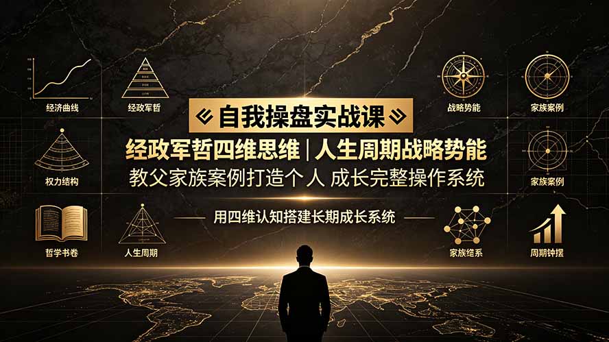 自我操盘实战课：经政军哲四维思维｜人生周期战略势能｜教父家族案例打造个人成长完整操作系统-AI学习资源网