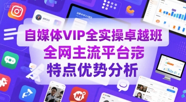 自媒体VIP全实操卓越班，全网主流平台特点优势分析-AI学习资源网