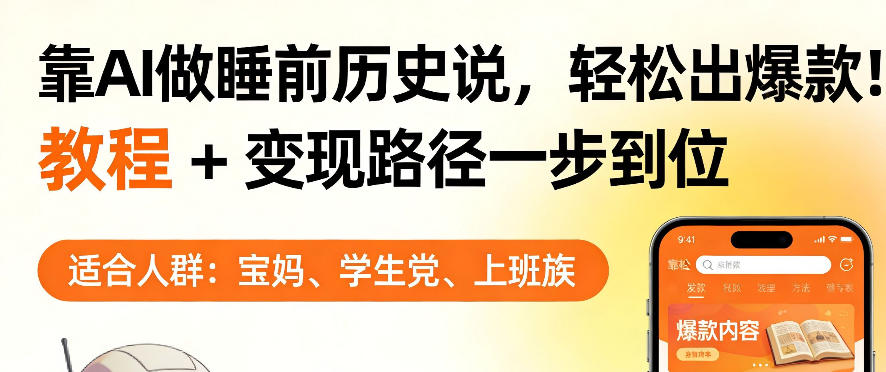 靠AI做睡前历史解说,轻松出爆款!教程+变现路径一步到位,单个视频收益1K+【揭秘】-AI学习资源网
