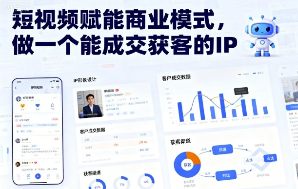 短视频赋能商业模式，做一个能成交获客的IP-AI学习资源网
