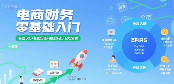 电商财务零基础入门，基础认知+基础实操+进阶突破，轻松掌握-AI学习资源网