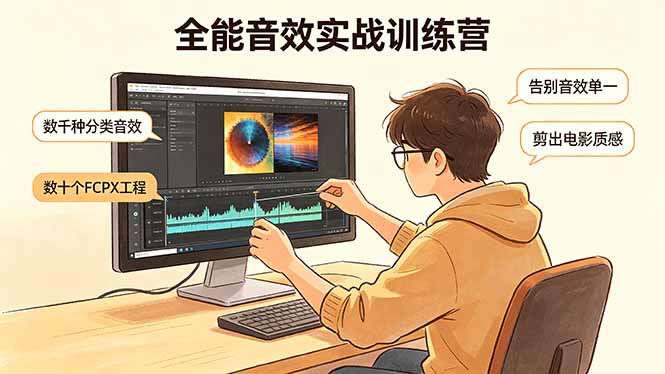 全能音效实战训练营：数千种分类音效+数十个FCPX工程，告别音效单一，剪出电影质感-AI学习资源网