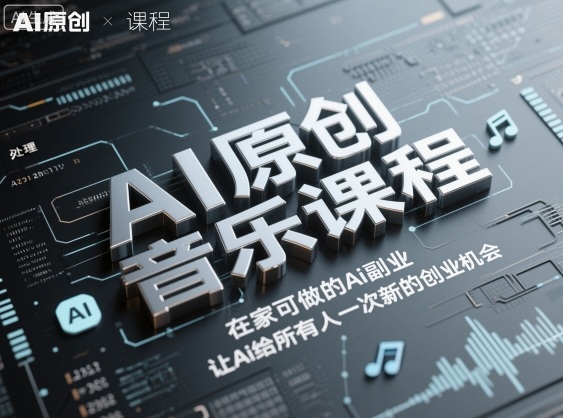 AI原创音乐课程，在家可做的Ai副业，让Ai给所有人一次新的创业机会-AI学习资源网