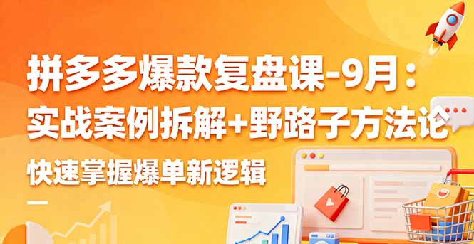 拼多多爆款复盘课-9月：实战案例拆解+野路子方法论，快速掌握爆单新逻辑-AI学习资源网