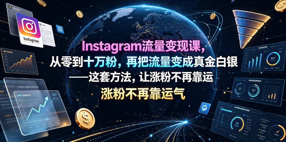 Instagram流量变现课,从零到十万粉,再把流量变成真金白银——这套方法,让涨粉不再靠运气【原创双语字幕】-AI学习资源网