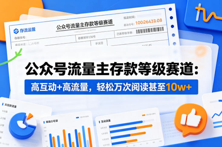 公众号流量主之存款等级赛道，高互动+高流量，轻松达到万次阅读，甚至10w+-AI学习资源网