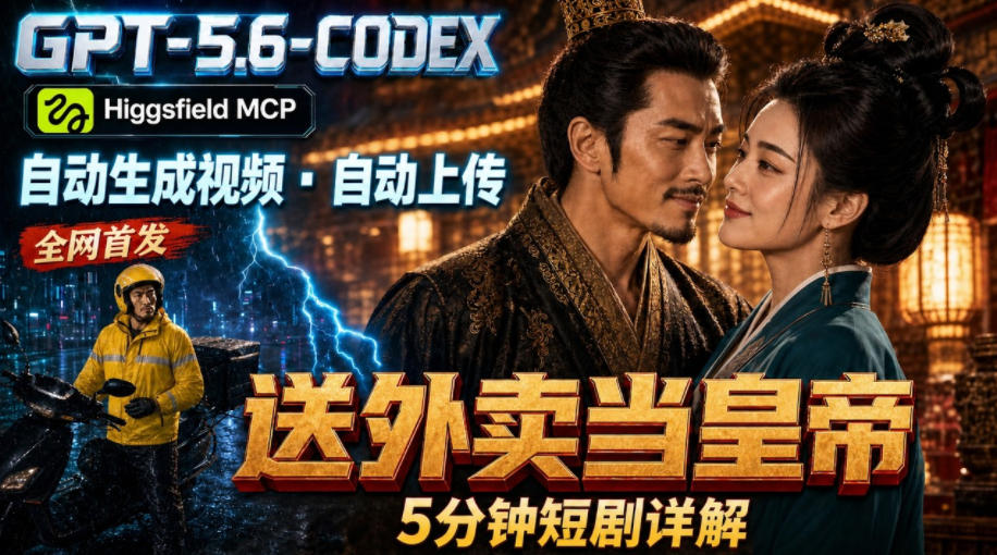 GPT-5.6 Codex+Higgsfield MCP:一条指令生成5分钟短剧并自动上传YouTube(油管)-AI学习资源网