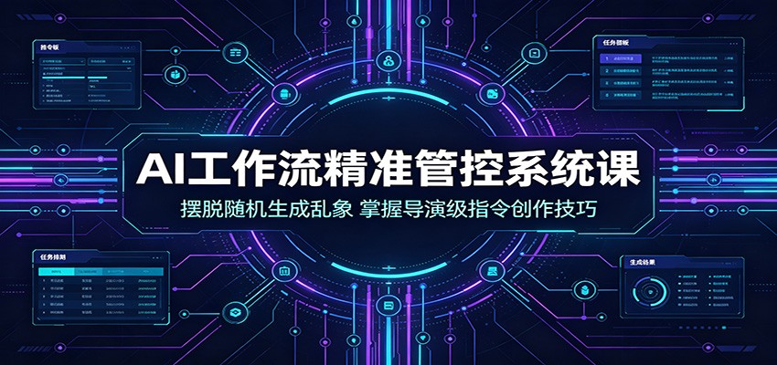 AI工作流精准管控系统课:摆脱随机生成乱象,掌握导演级指令创作技巧-AI学习资源网