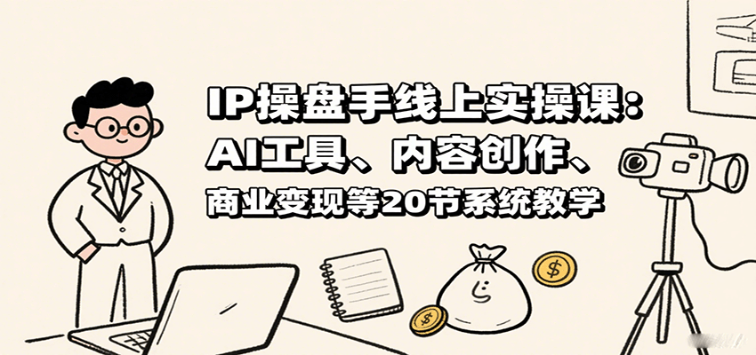 IP操盘手线上实操课：AI工具、内容创作、商业变现等20节系统教学-AI学习资源网