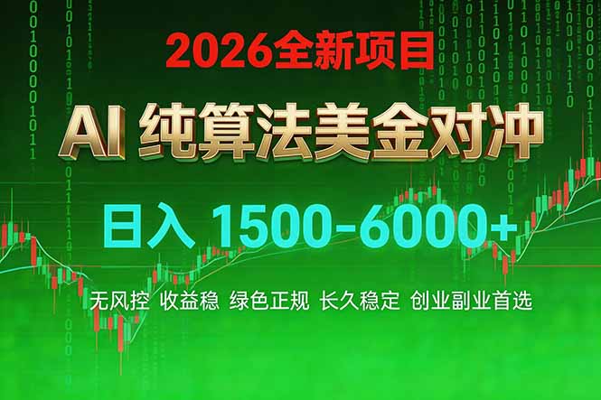 2026 全新美金对冲项目,不套平台赠金,不封号,纯算法对冲,日入 1500-6000+-AI学习资源网