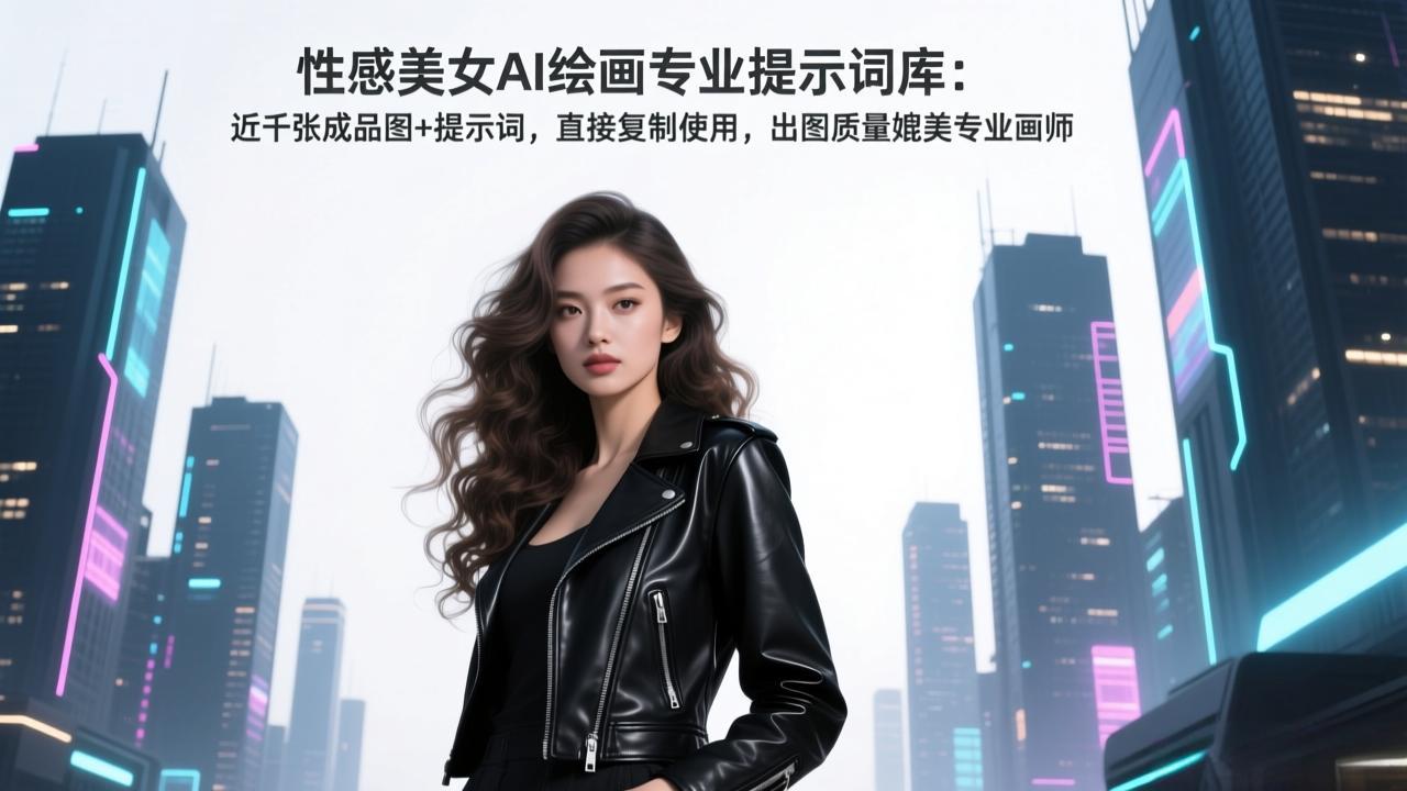 性感美女AI绘画专业提示词库：近千张成品图+提示词，直接复制使用，出图质量媲美专业画师-AI学习资源网