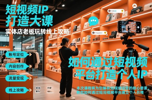 短视频ip打造大课，实体店老板玩转线上攻略-AI学习资源网