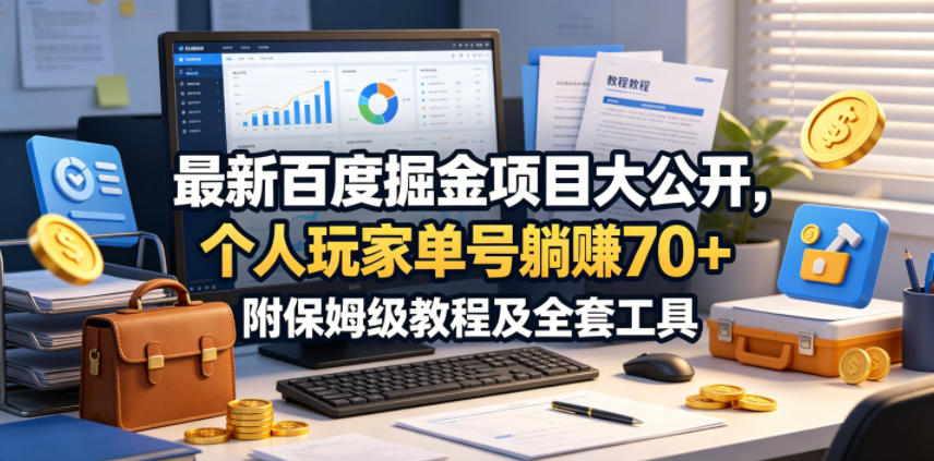 最新百度掘金项目大公开，个人玩家单号躺賺70+，附保姆级教程及全套工具【揭秘】-AI学习资源网