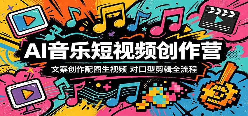 AI音乐短视频创作营：文案创作配图生视频，对口型剪辑全流程-AI学习资源网