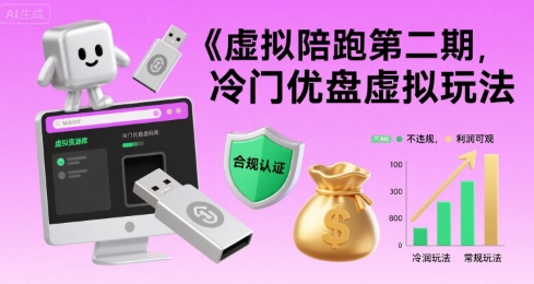虚拟陪跑第二期，冷门优盘虚拟玩法，不违规，利润可观-AI学习资源网