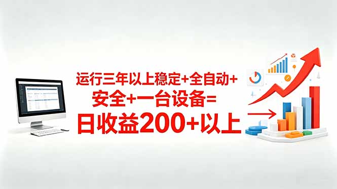 三年以上稳定+全自动+安全+一台设备=日收益200+-AI学习资源网