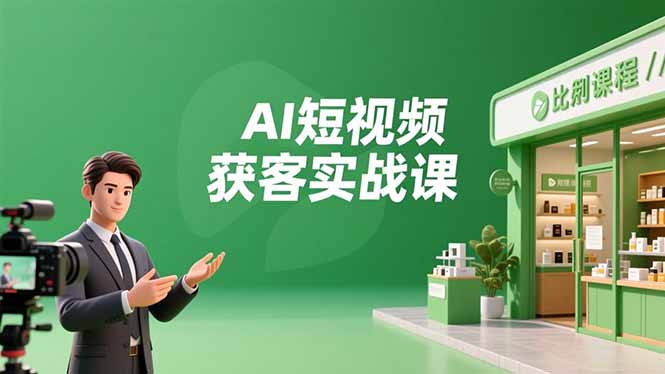 AI短视频获客实战课，数字人创作、实体行业应用、精准引流，30天获取客源月入6万+-AI学习资源网