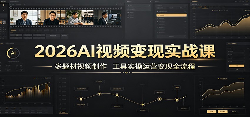 2026AI视频变现实战课：多题材视频制作，工具实操运营变现全流程-AI学习资源网