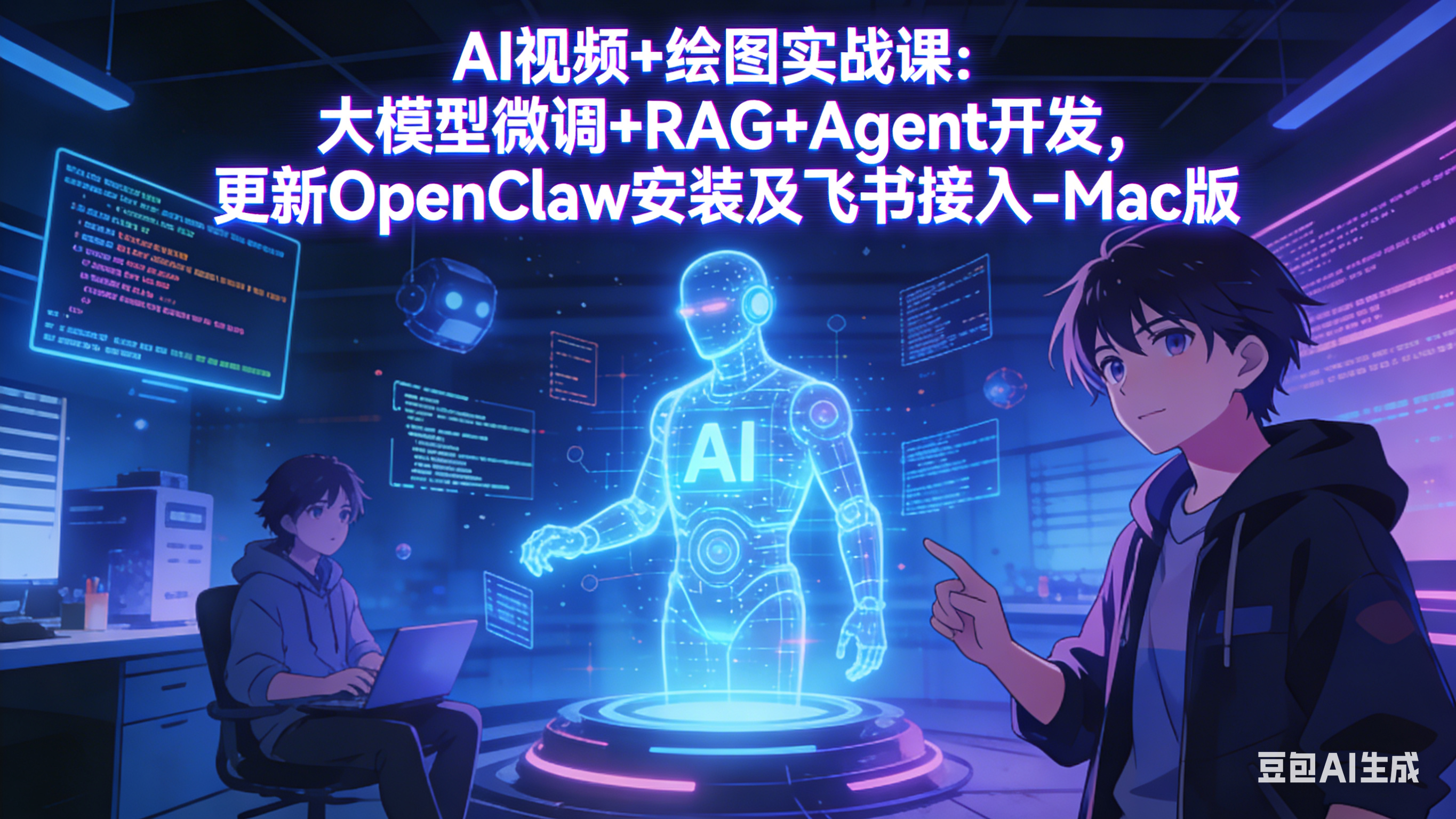AI视频+绘图实战课：大模型微调+RAG+Agent开发，更新OpenClaw安装及飞书接入-Mac版-AI学习资源网
