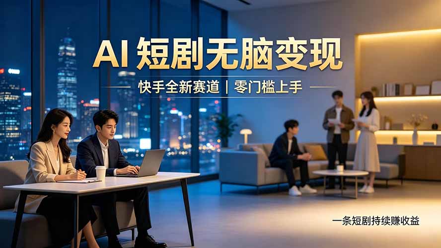 别乱找副业了，快手 AI 短剧零门槛长久被动增收-AI学习资源网