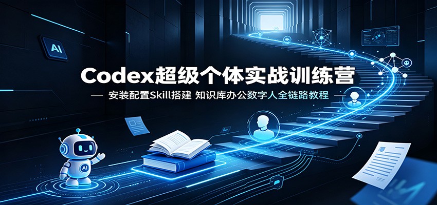 Codex超级个体实战训练营：安装配置Skill搭建，知识库办公数字人全链路教程-AI学习资源网