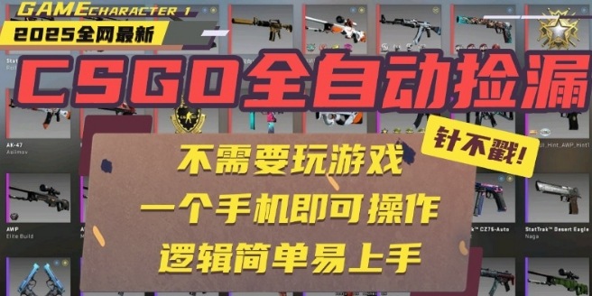 CSGO自动捡漏项目，最新独家玩法，一个手机即可操作，新手小白轻松月入1W+，操作简单易上手【揭秘】-AI学习资源网
