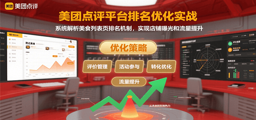 美团点评平台排名优化实战，系统解析美食列表页排名机制，实现店铺曝光和流量提升-AI学习资源网