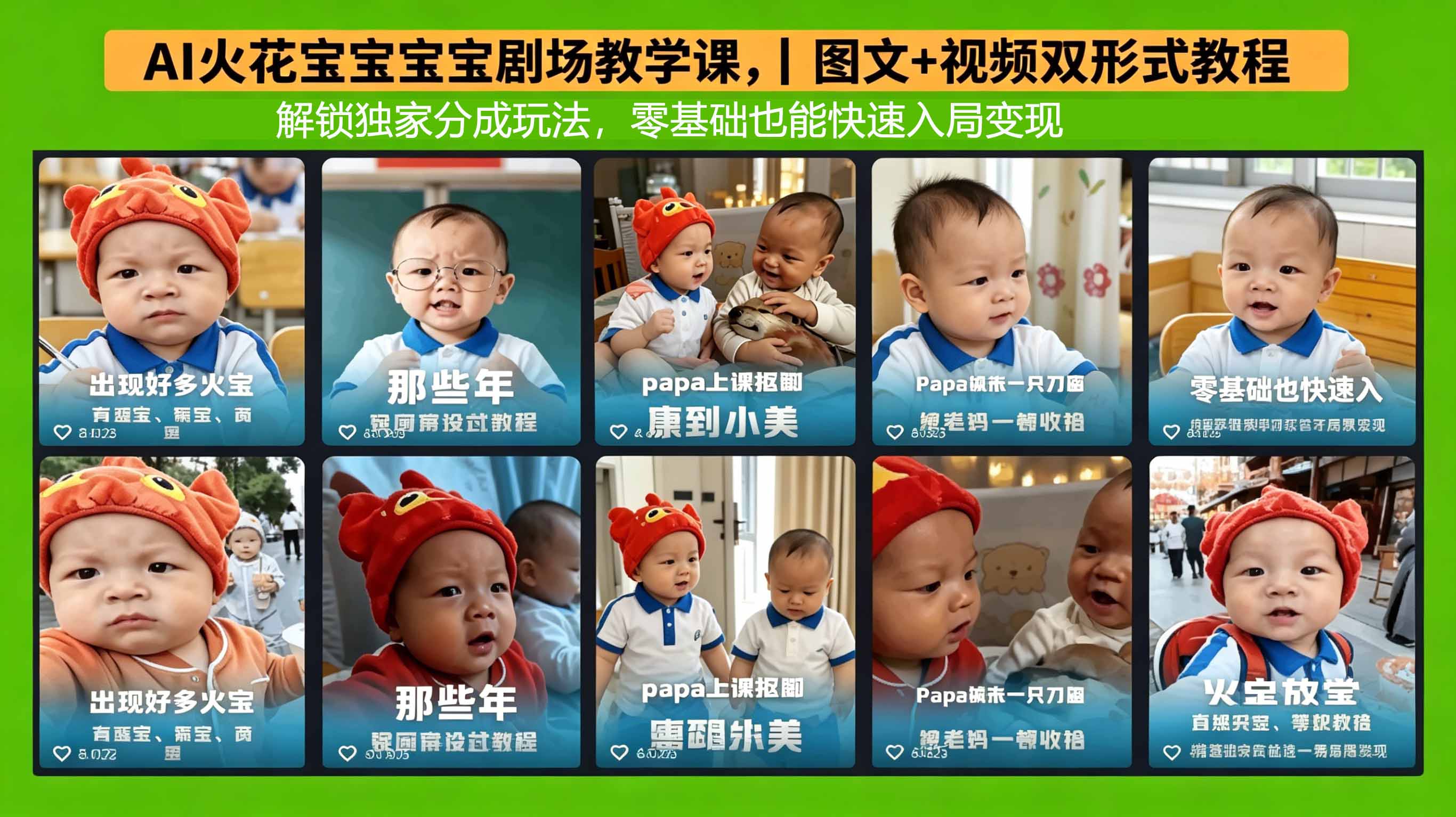 AI火花宝宝宝宝剧场教学课，图文+视频双形式教程，解锁独家分成玩法，零基础也能快速入局变现-AI学习资源网