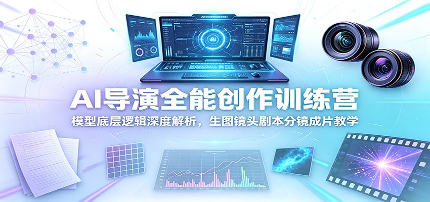 AI导演全能创作训练营：模型底层逻辑深度解析，生图镜头剧本分镜成片教学-AI学习资源网