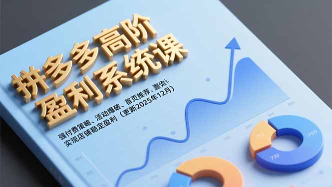 拼多多高阶盈利系统课,强付费策略、活动爆破、首页推荐,实现店铺稳定盈利(更新12月-AI学习资源网