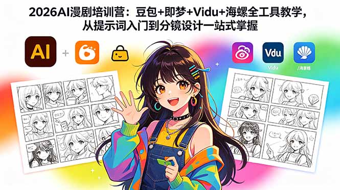 2026AI漫剧培训营:豆包+即梦+Vidu+海螺全工具教学,从提示词入门到分镜设计一站式掌握-AI学习资源网